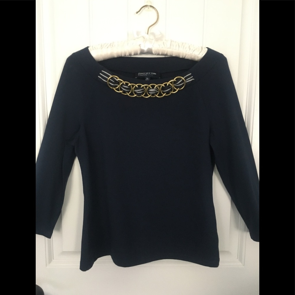 Jones New York Signature Petite Embellished Tee